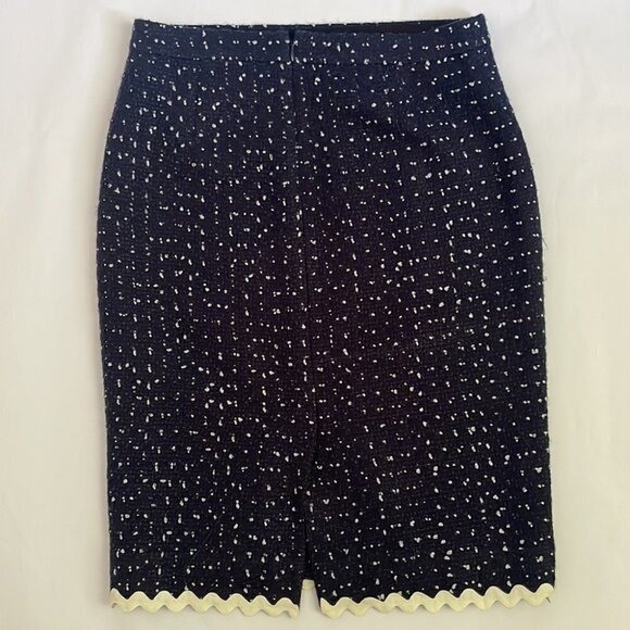 J Crew No 2 Pencil Skirt Navy Tweed Spotted - Picture 6 of 12